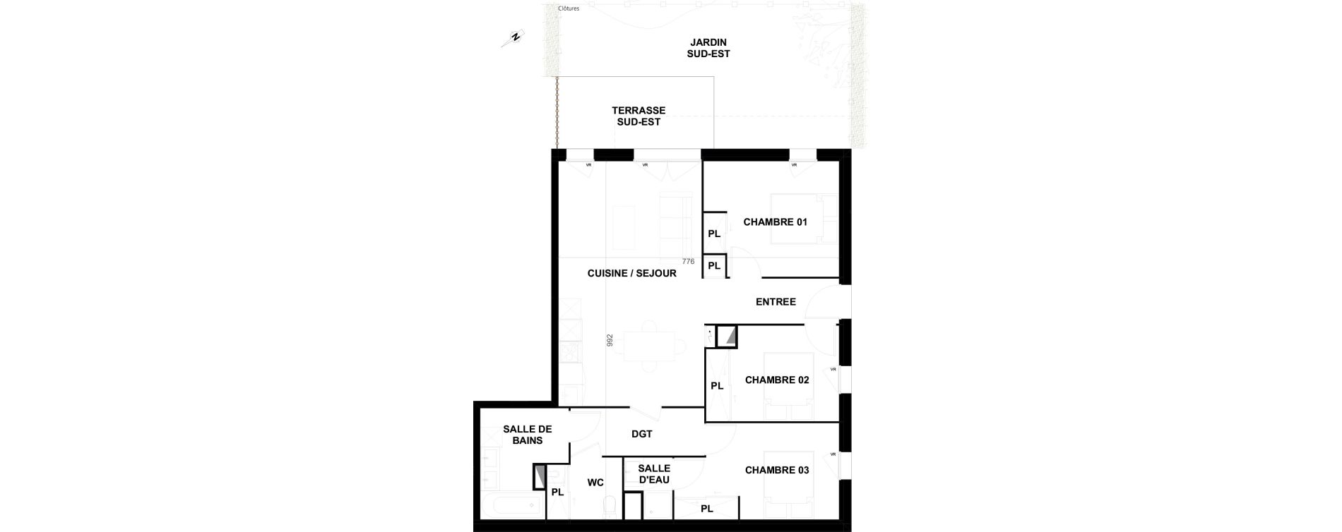 Appartement T4 de 80,61 m2 &agrave; Biscarrosse Lapuyade