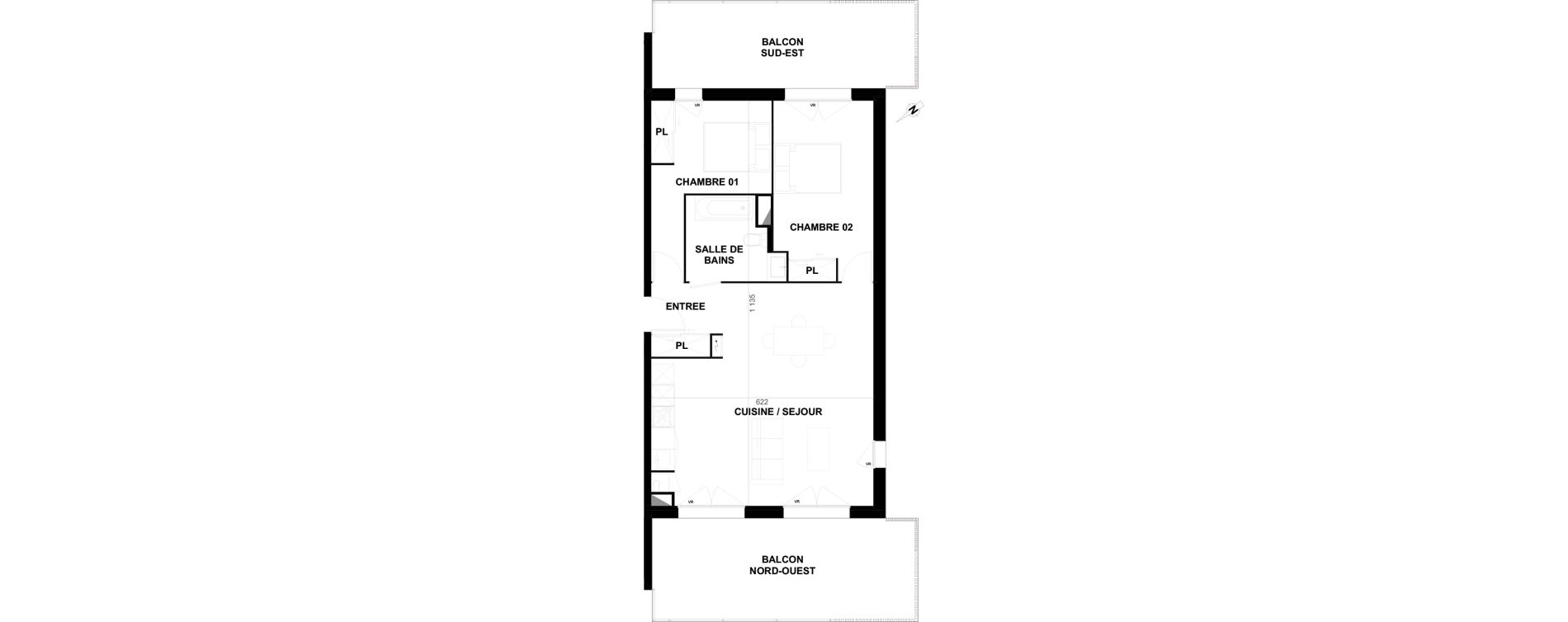 Appartement T3 de 68,33 m2 &agrave; Biscarrosse Lapuyade