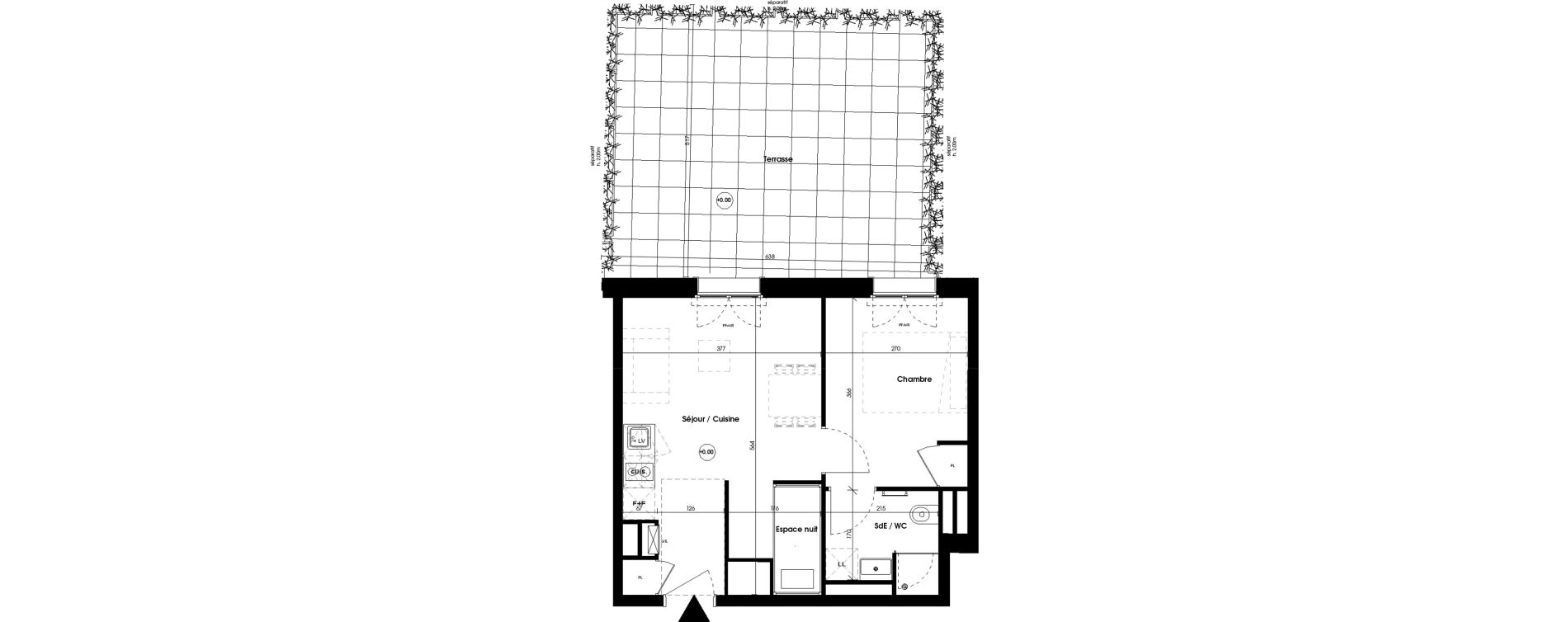 Appartement T2 meubl&eacute; de 33,44 m2 &agrave; Biscarrosse Plage