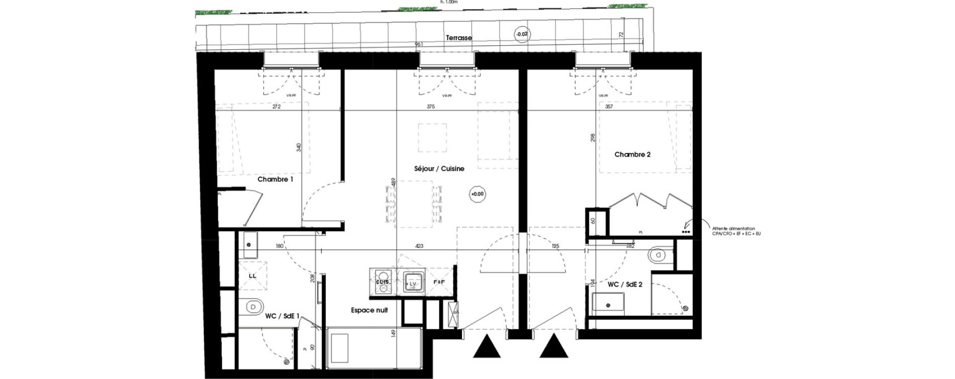 Appartement T3 meubl&eacute; de 55,41 m2 &agrave; Biscarrosse Plage