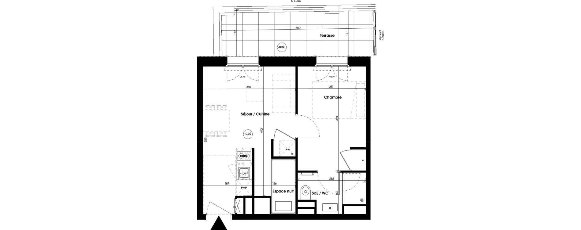 Appartement T2 meubl&eacute; de 32,01 m2 &agrave; Biscarrosse Plage