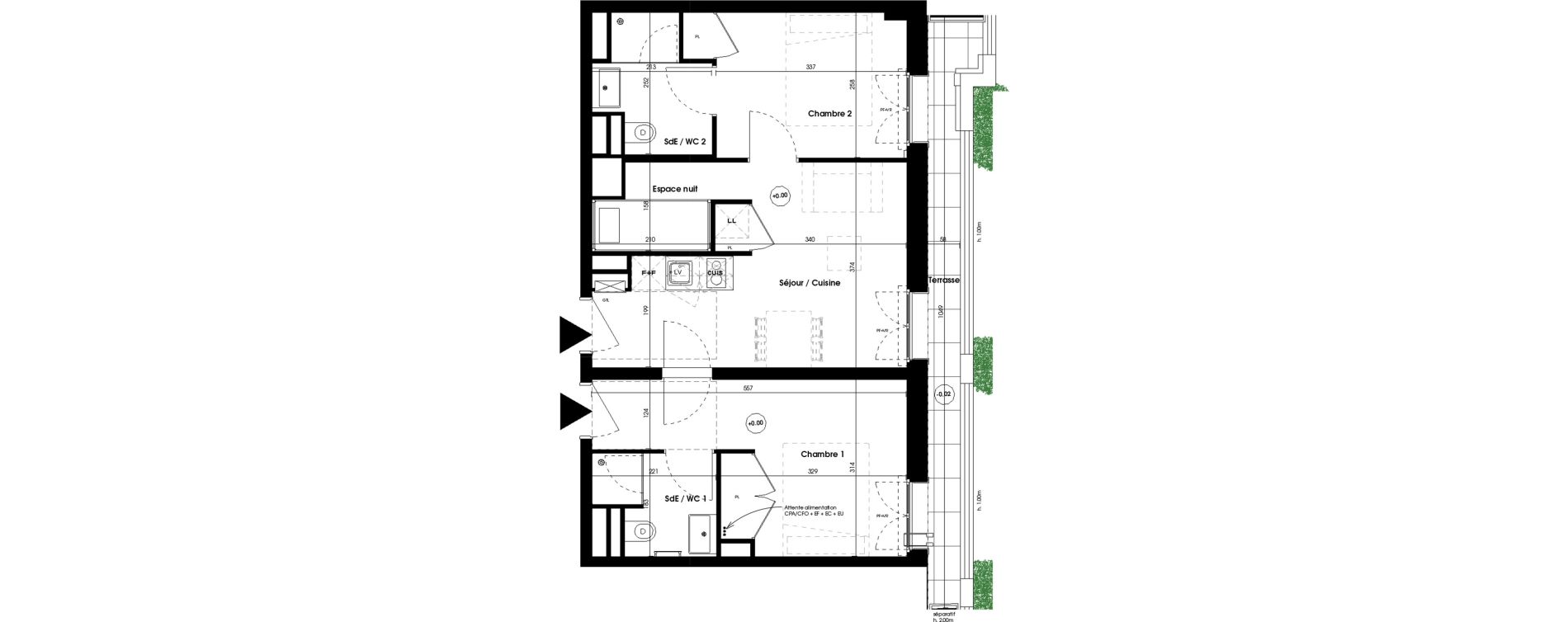 Appartement T3 meubl&eacute; de 48,69 m2 &agrave; Biscarrosse Plage