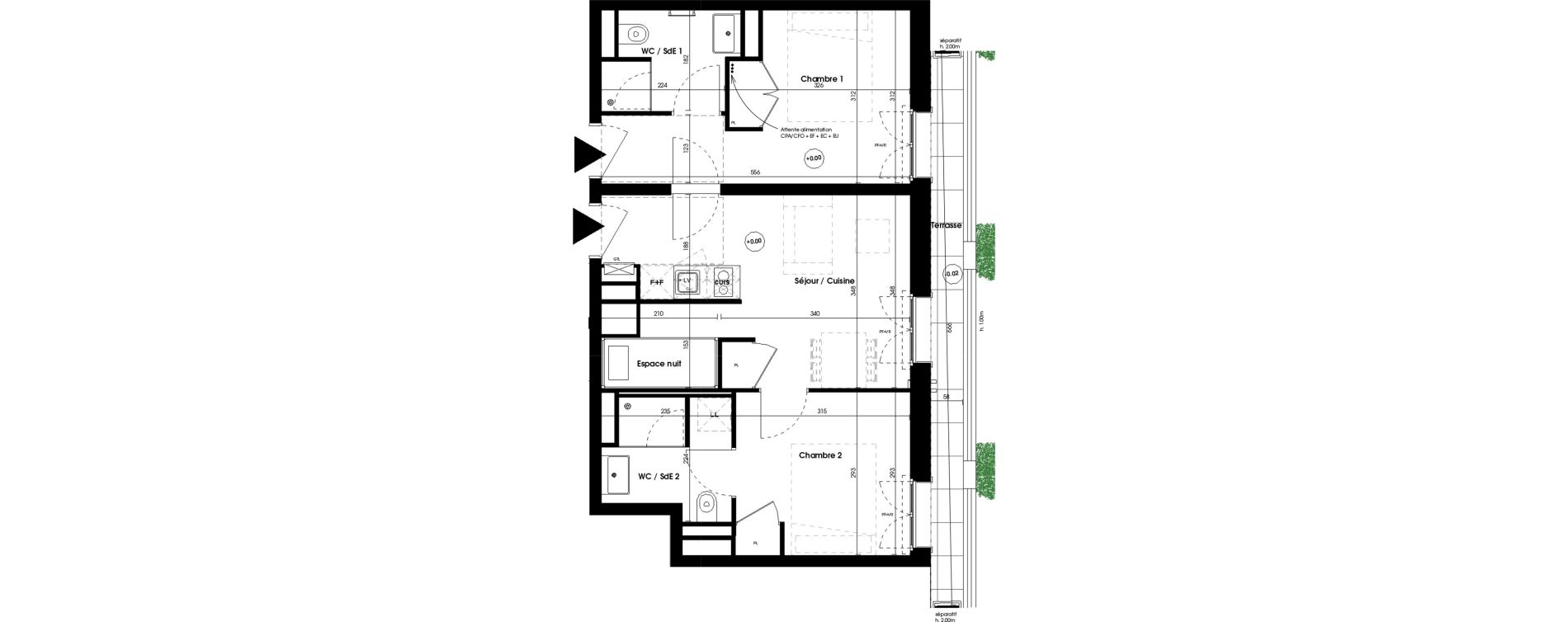 Appartement T3 meubl&eacute; de 48,15 m2 &agrave; Biscarrosse Plage