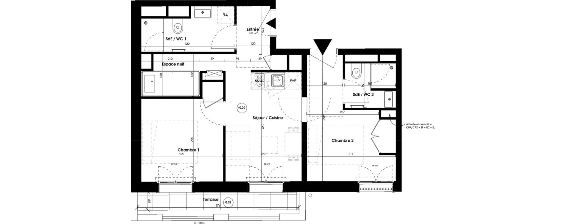 Appartement T3 meubl&eacute; de 44,51 m2 &agrave; Biscarrosse Plage