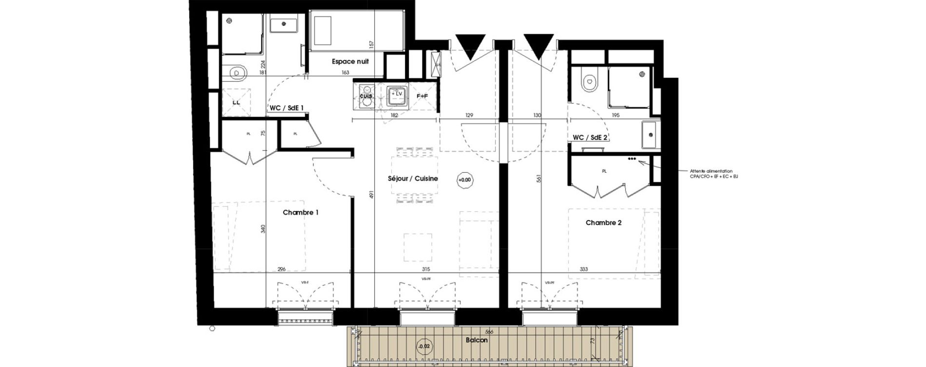 Appartement T3 meubl&eacute; de 53,20 m2 &agrave; Biscarrosse Plage