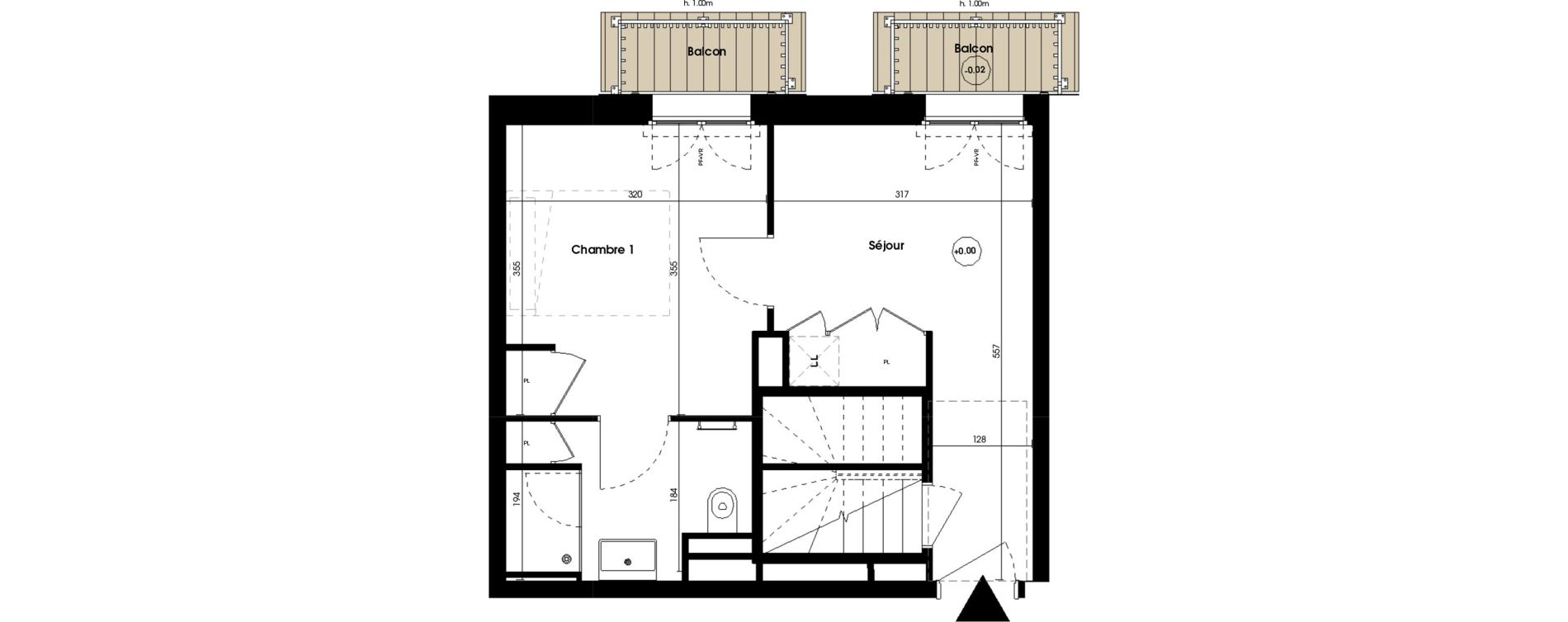 Duplex T4 meubl&eacute; de 104,31 m2 &agrave; Biscarrosse Plage