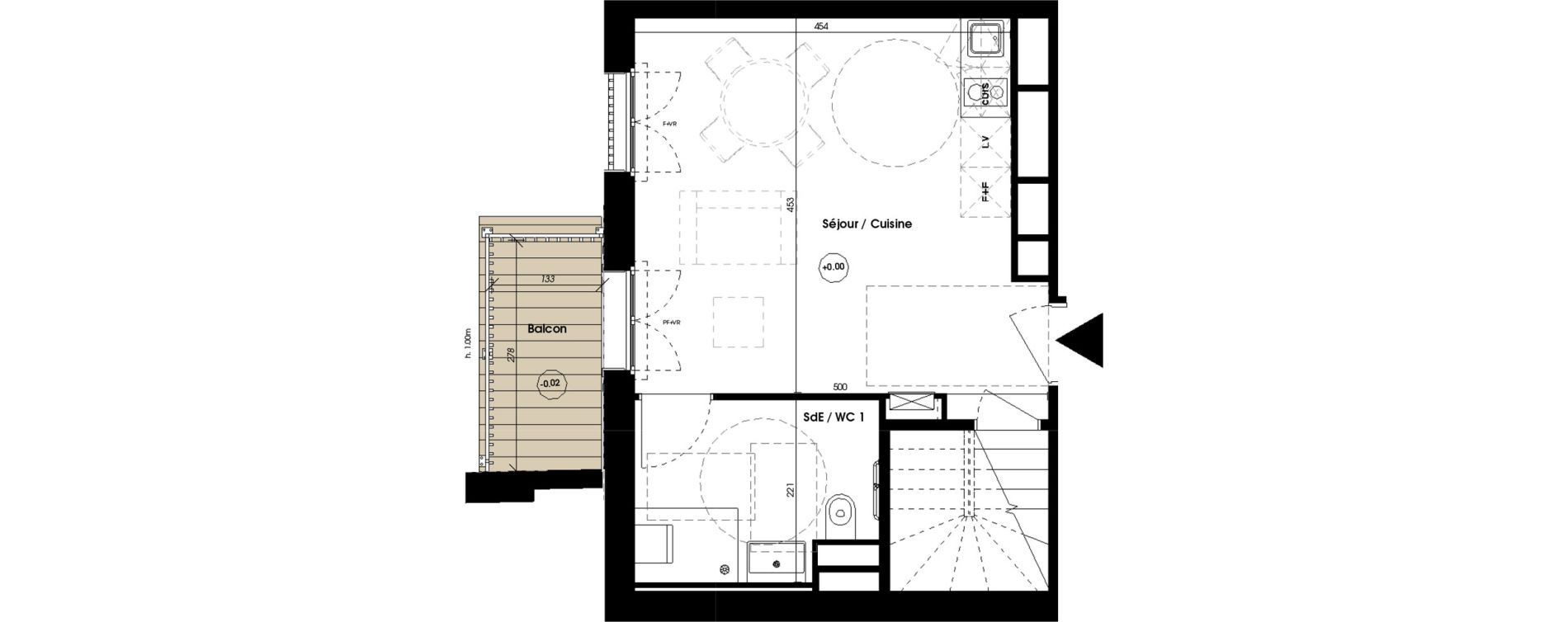 Duplex T4 meubl&eacute; de 86,86 m2 &agrave; Biscarrosse Plage