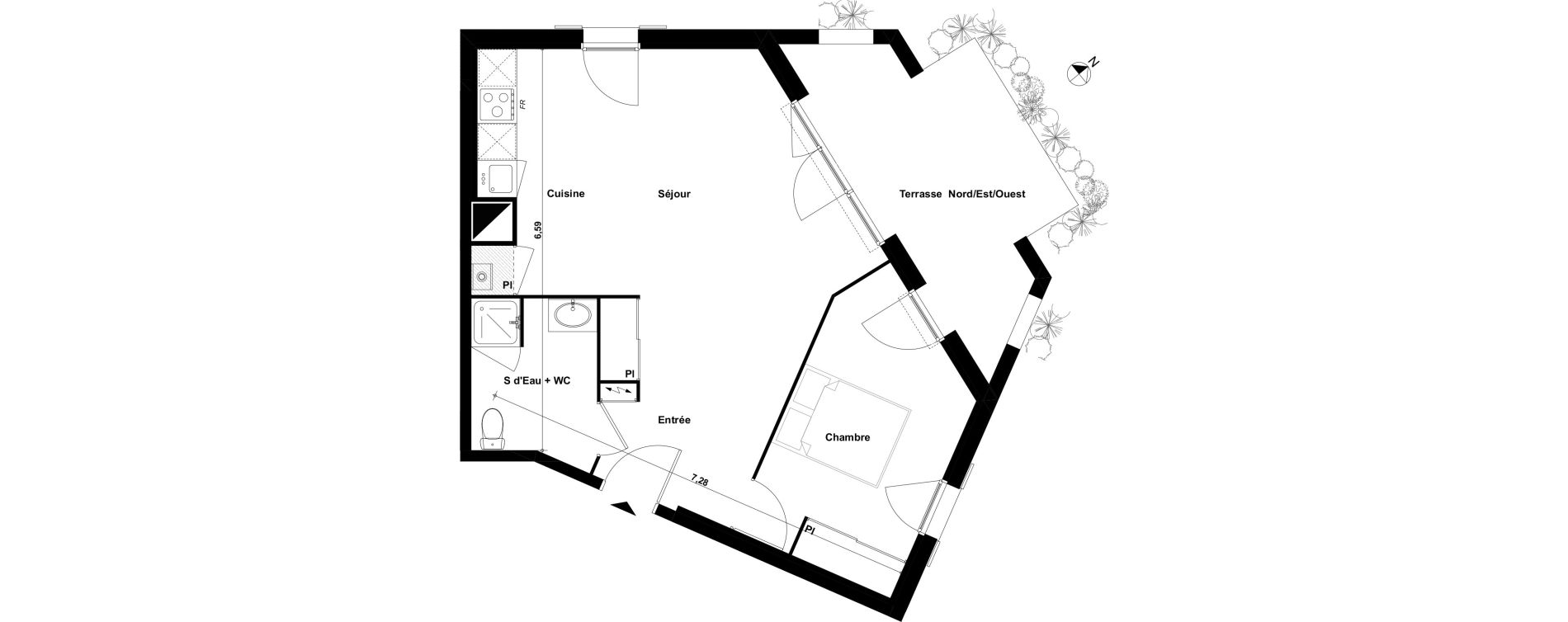 Appartement T2 de 50,80 m2 &agrave; Biscarrosse Le micq