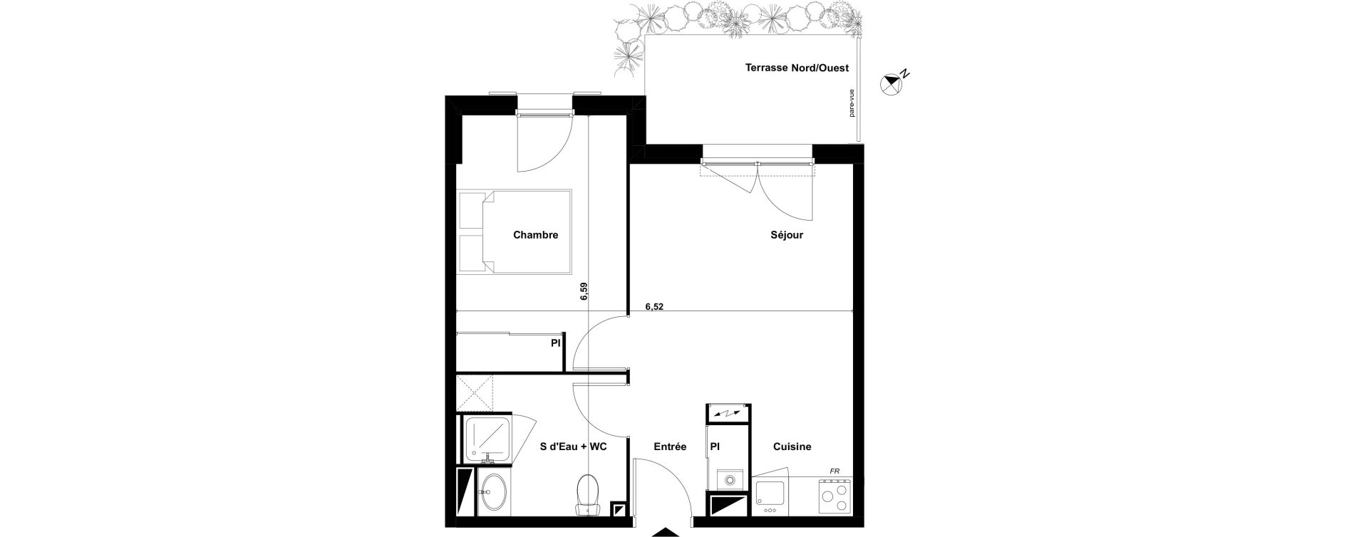 Appartement T2 de 38,31 m2 &agrave; Biscarrosse Le micq