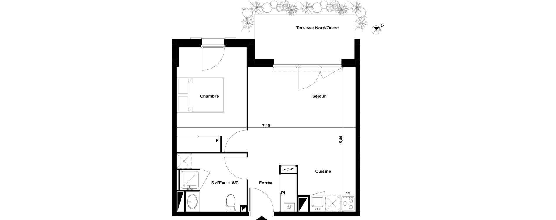 Appartement T2 de 41,95 m2 &agrave; Biscarrosse Le micq