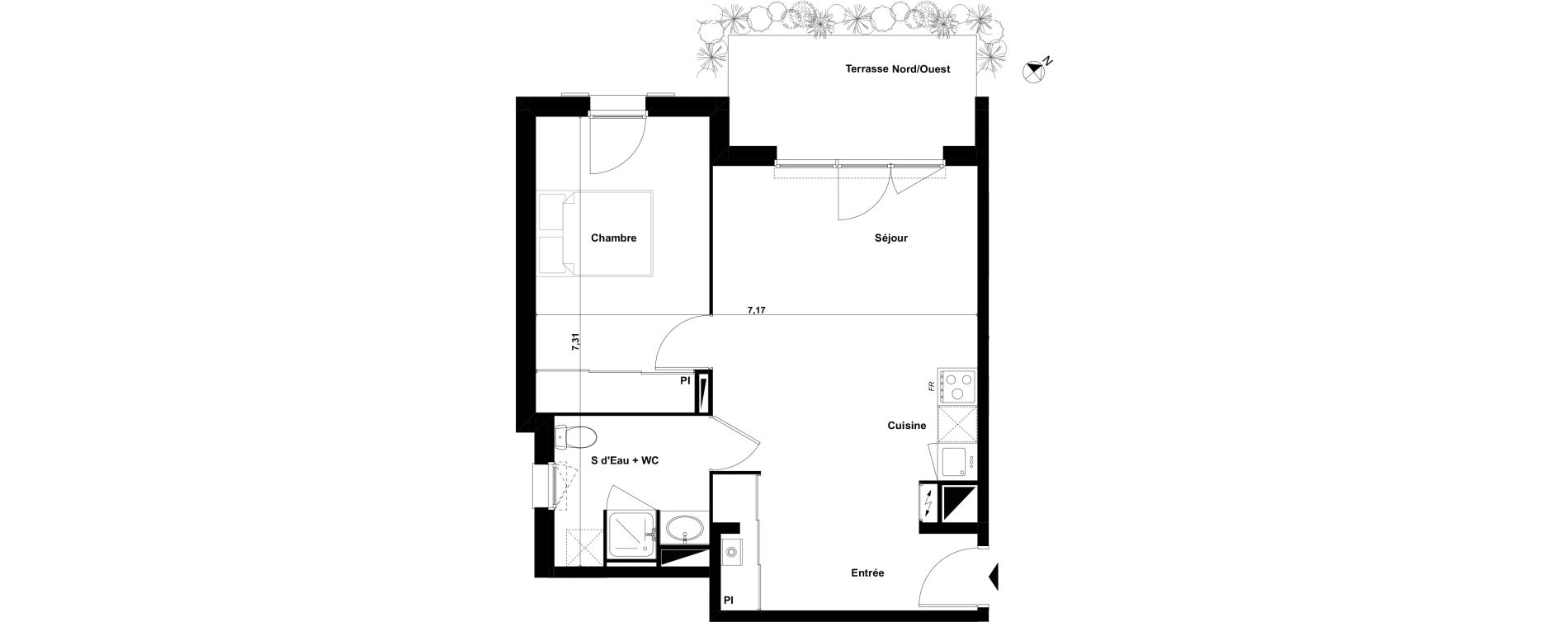 Appartement T2 de 49,11 m2 &agrave; Biscarrosse Le micq