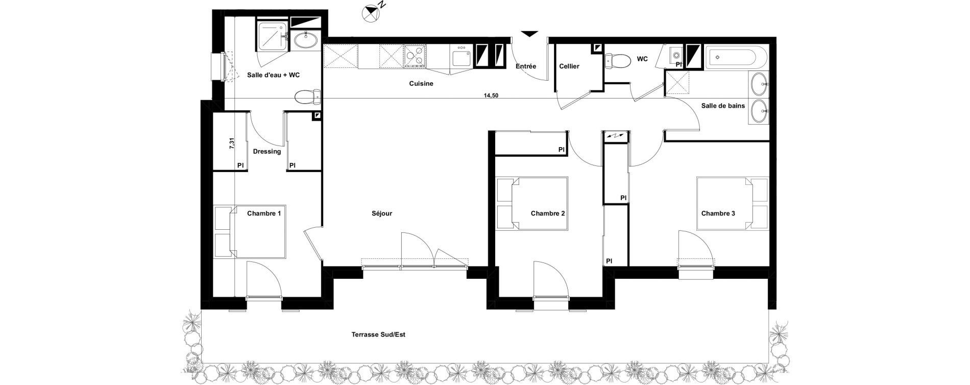 Appartement T4 de 85,85 m2 &agrave; Biscarrosse Le micq