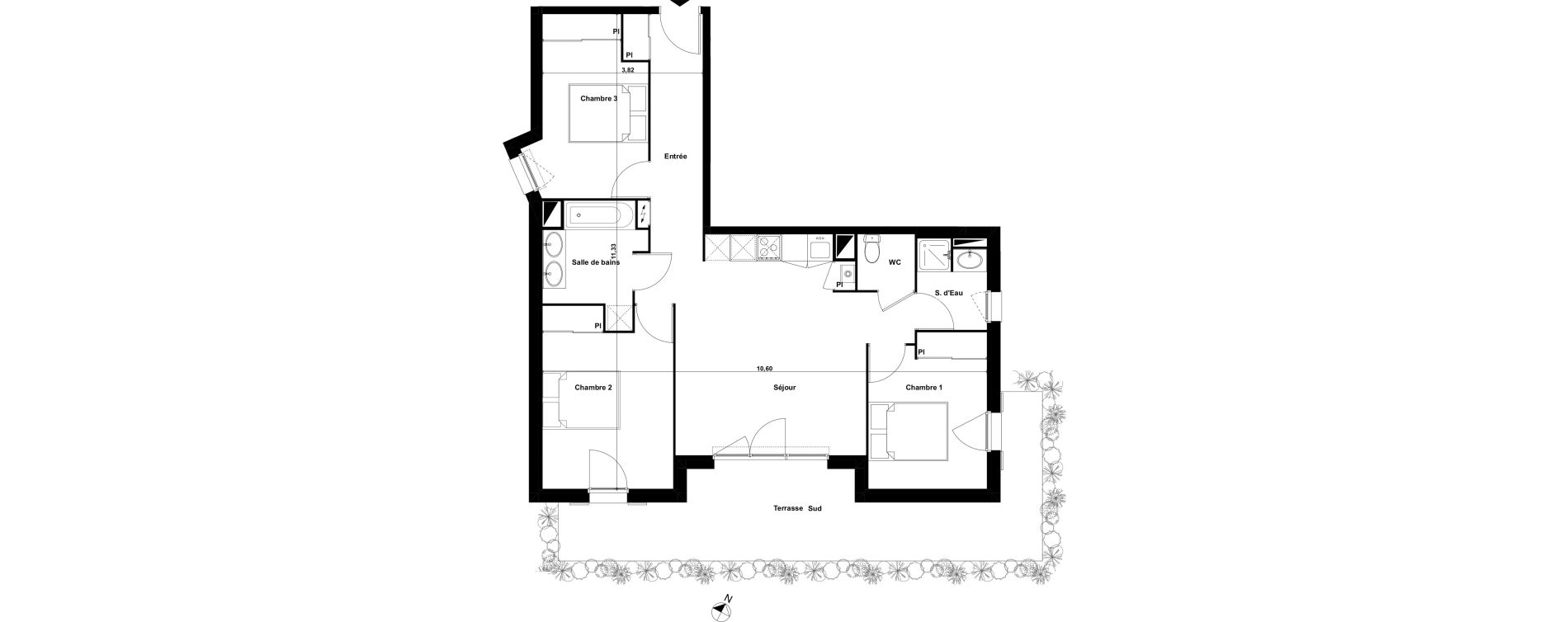 Appartement T4 de 78,33 m2 &agrave; Biscarrosse Le micq