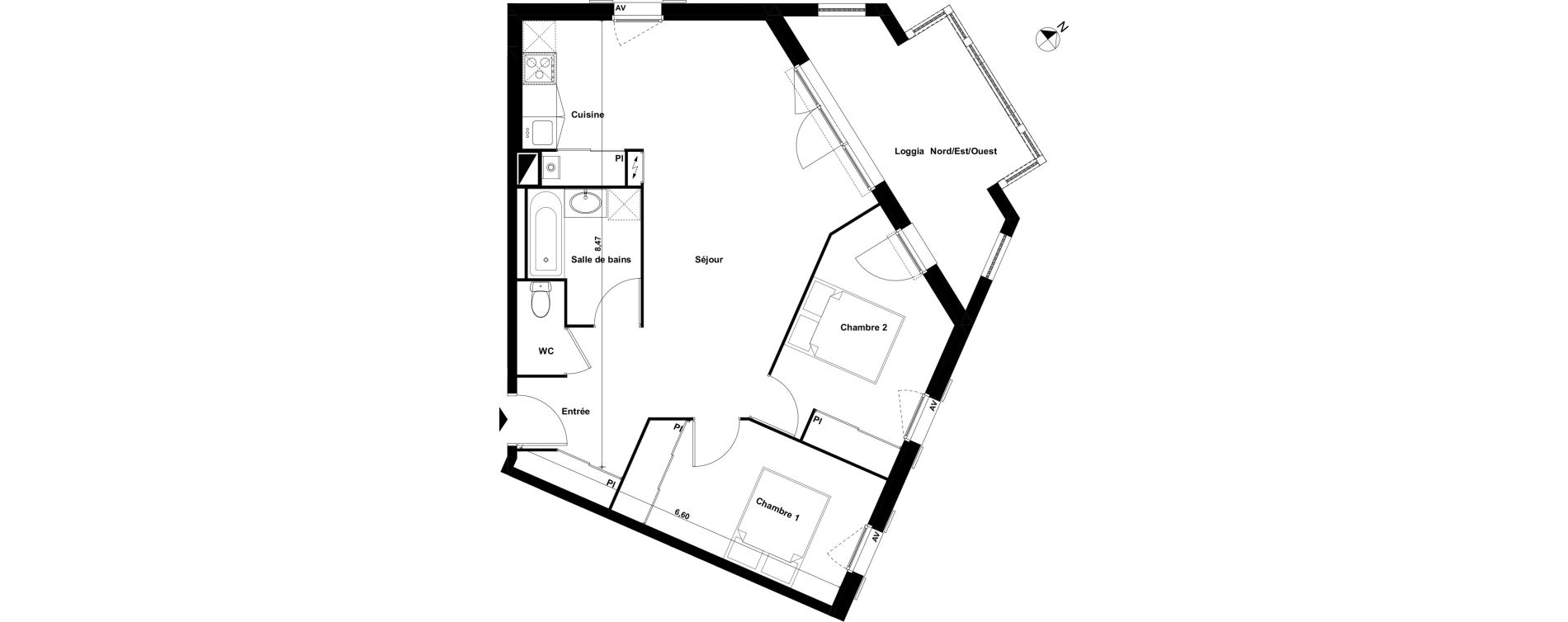 Appartement T3 de 65,59 m2 &agrave; Biscarrosse Le micq
