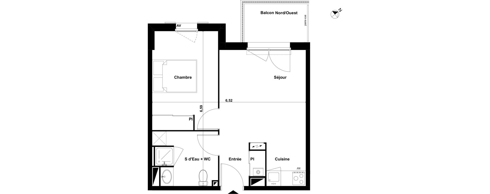 Appartement T2 de 38,31 m2 &agrave; Biscarrosse Le micq