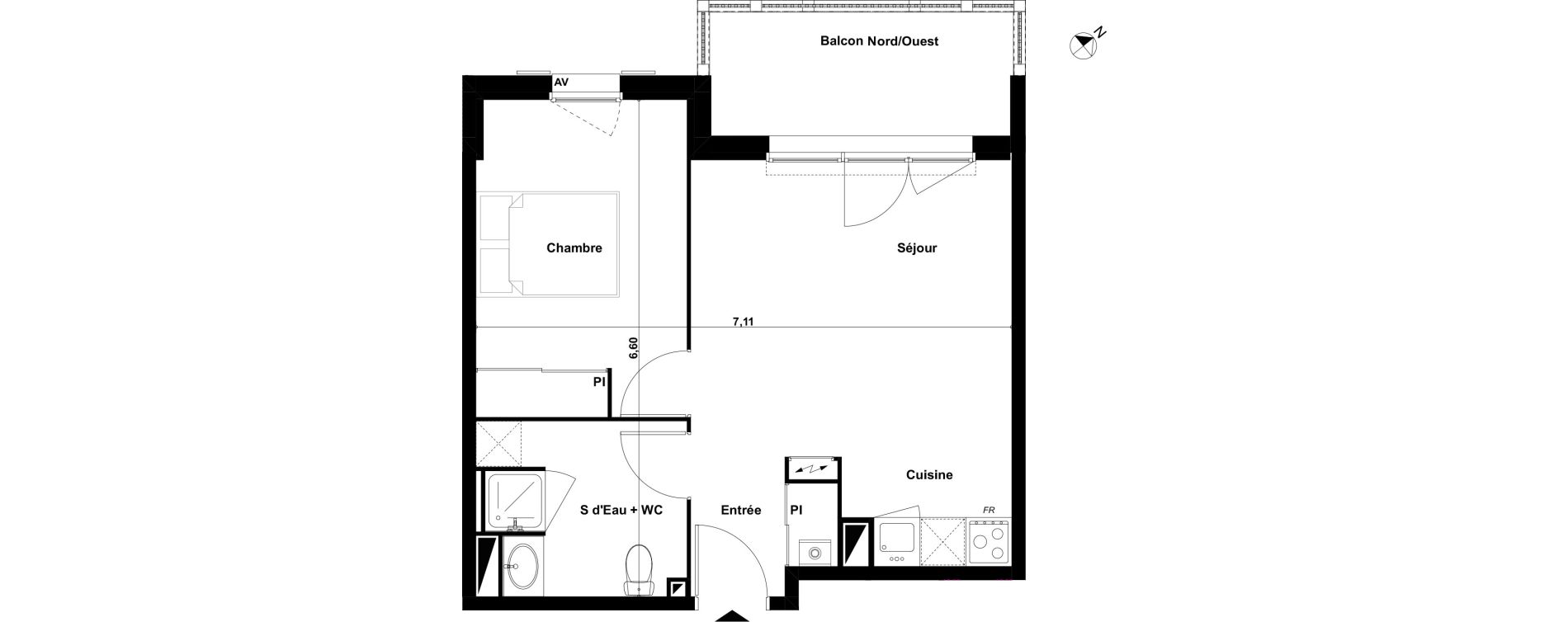 Appartement T2 de 40,56 m2 &agrave; Biscarrosse Le micq