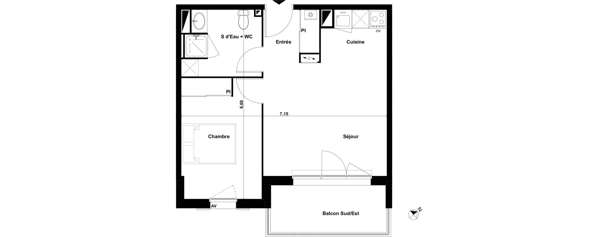 Appartement T2 de 41,95 m2 &agrave; Biscarrosse Le micq