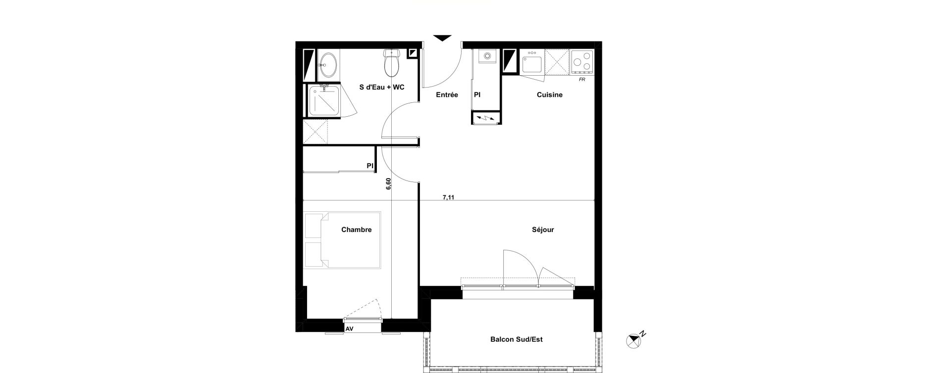 Appartement T2 de 41,74 m2 &agrave; Biscarrosse Le micq