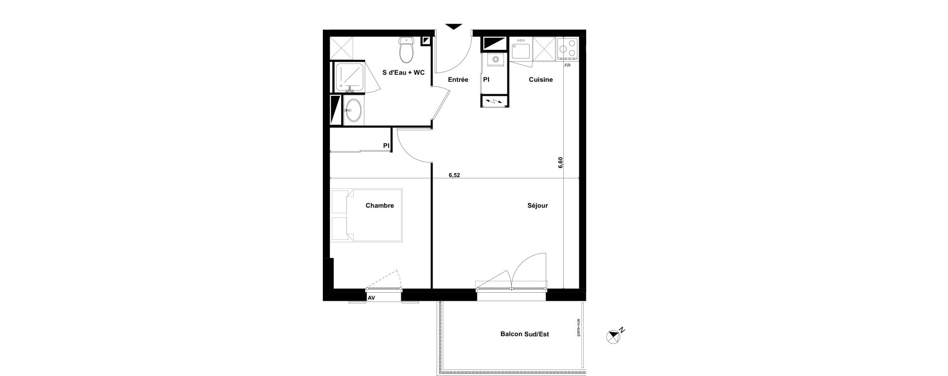 Appartement T2 de 41,26 m2 &agrave; Biscarrosse Le micq