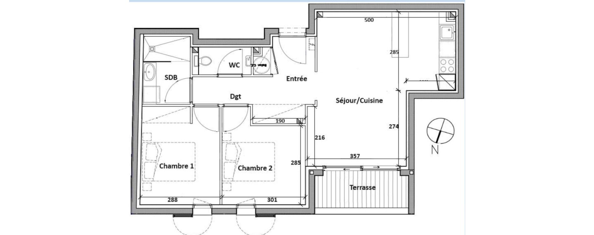 Appartement T3 de 58,06 m2 &agrave; Biscarrosse Plage