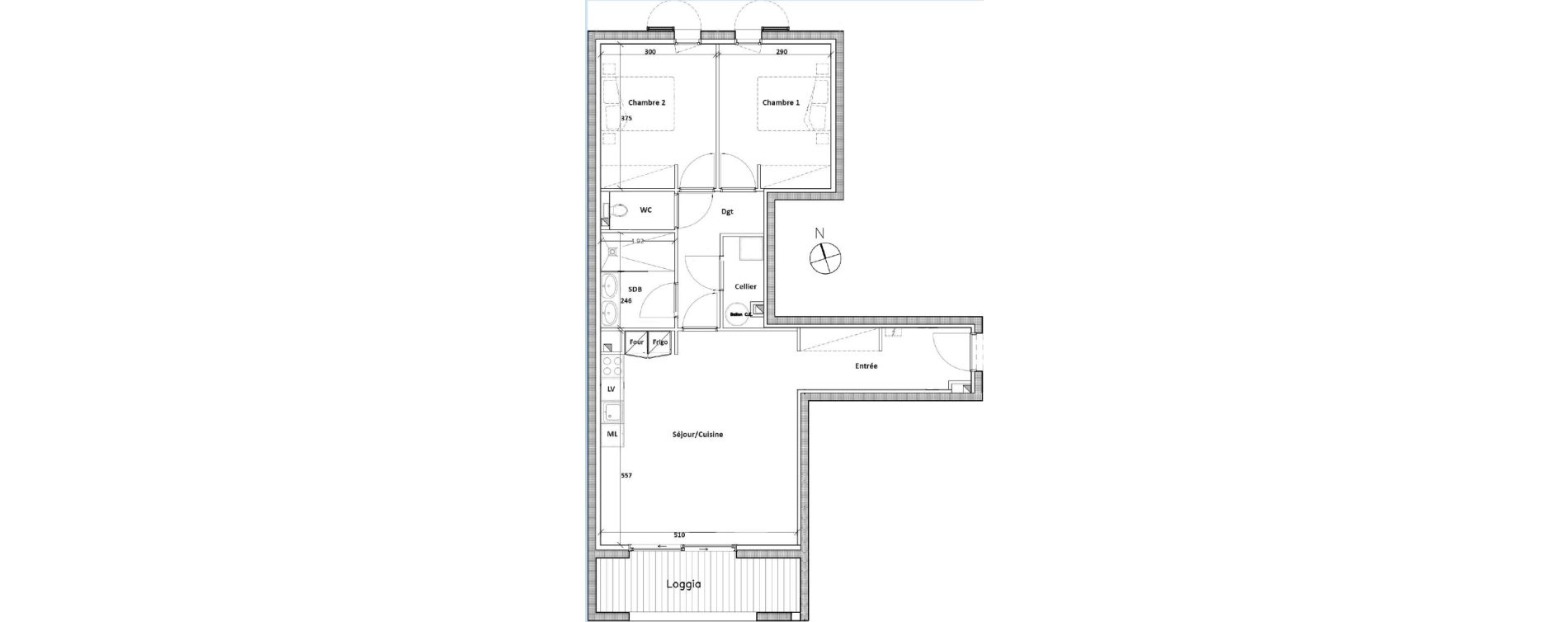 Appartement T3 de 71,30 m2 &agrave; Biscarrosse Plage