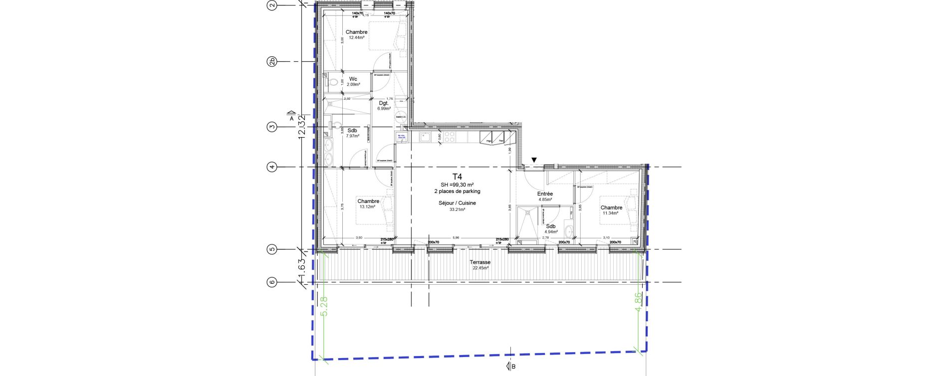 Appartement T4 de 99,30 m2 &agrave; Biscarrosse Plage