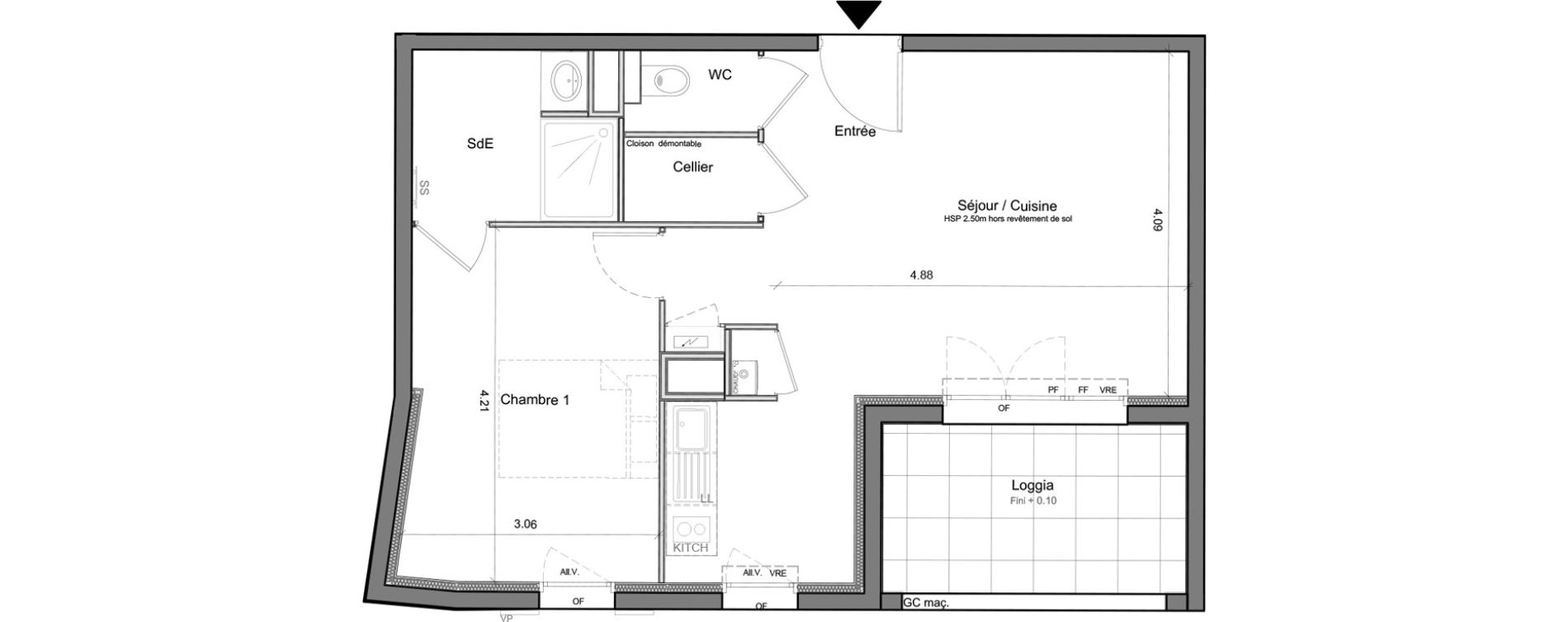 Appartement T2 de 47,30 m2 &agrave; Biscarrosse Bourg