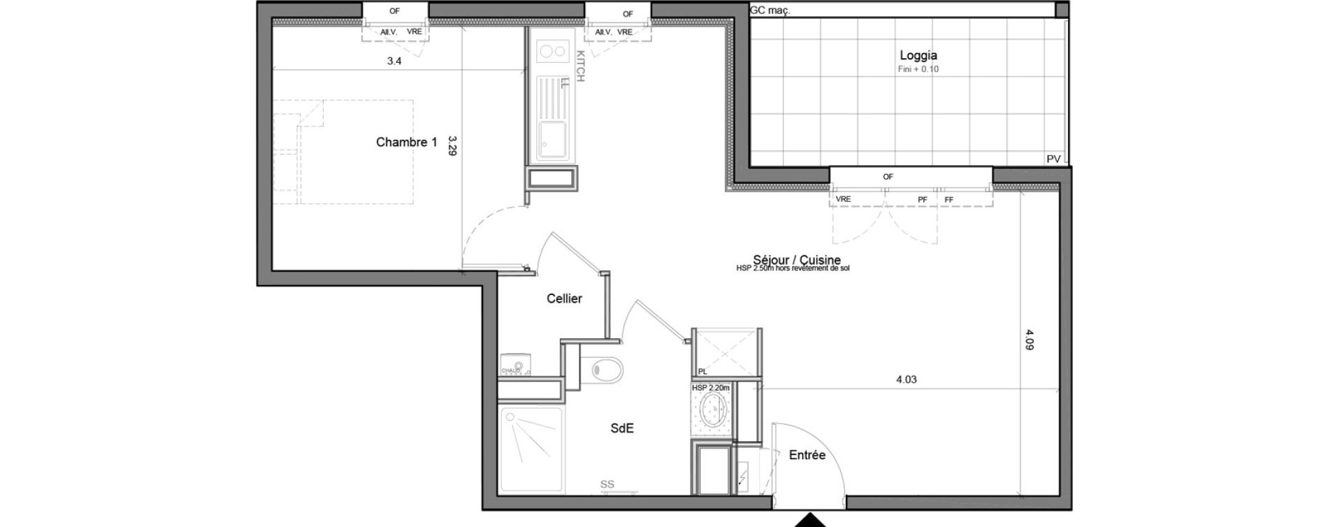 Appartement T2 de 45,40 m2 &agrave; Biscarrosse Bourg