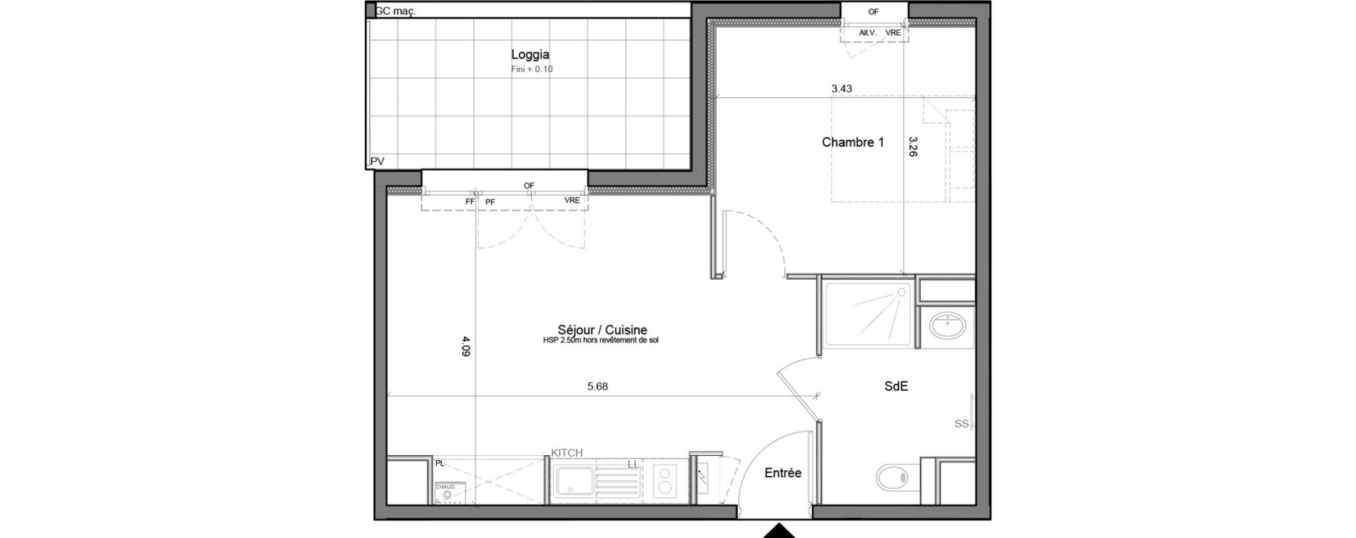 Appartement T2 de 37,40 m2 &agrave; Biscarrosse Bourg