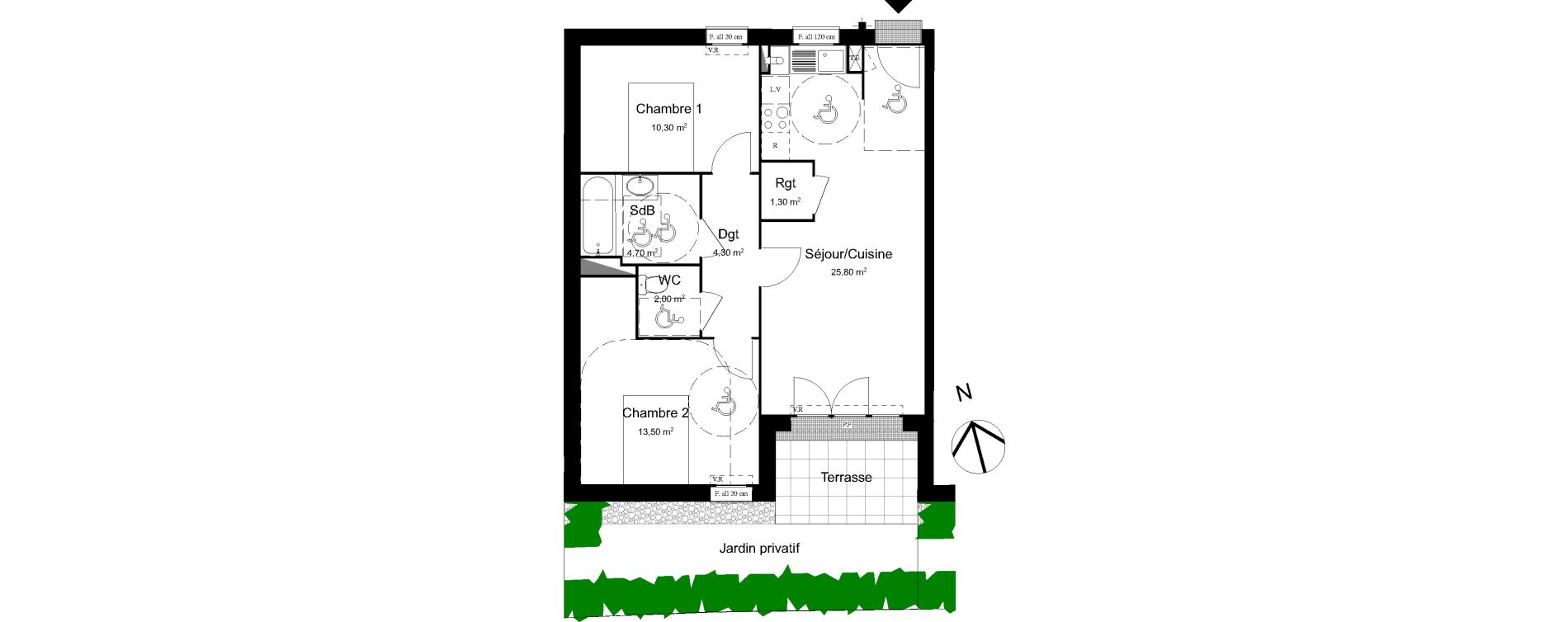 Appartement T3 de 62,00 m2 &agrave; Biscarrosse Centre
