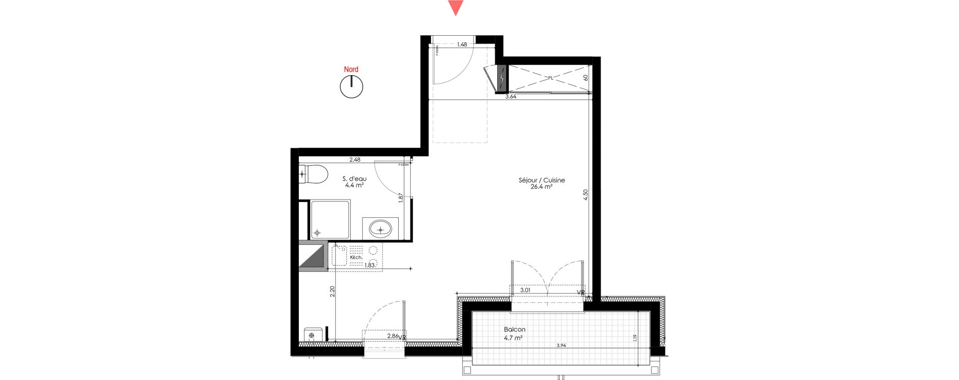Appartement T1 de 30,80 m2 &agrave; Biscarrosse Biscarrosse plage