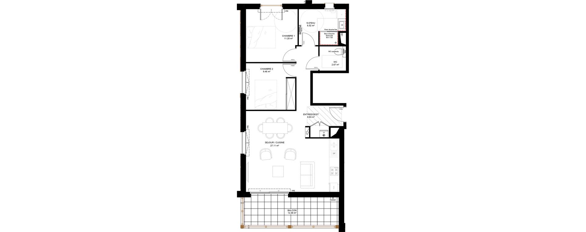 Appartement T3 de 65,79 m2 &agrave; Capbreton Centre