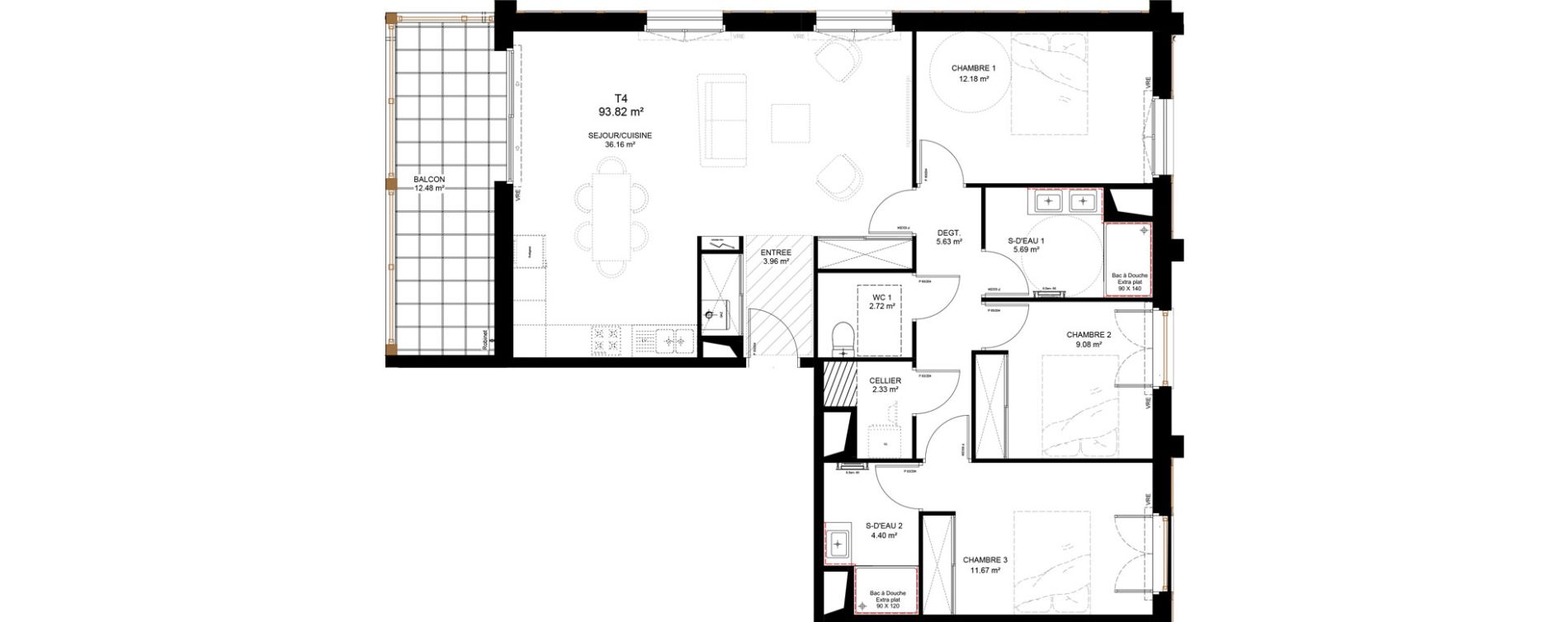 Appartement T4 de 93,82 m2 &agrave; Capbreton Centre