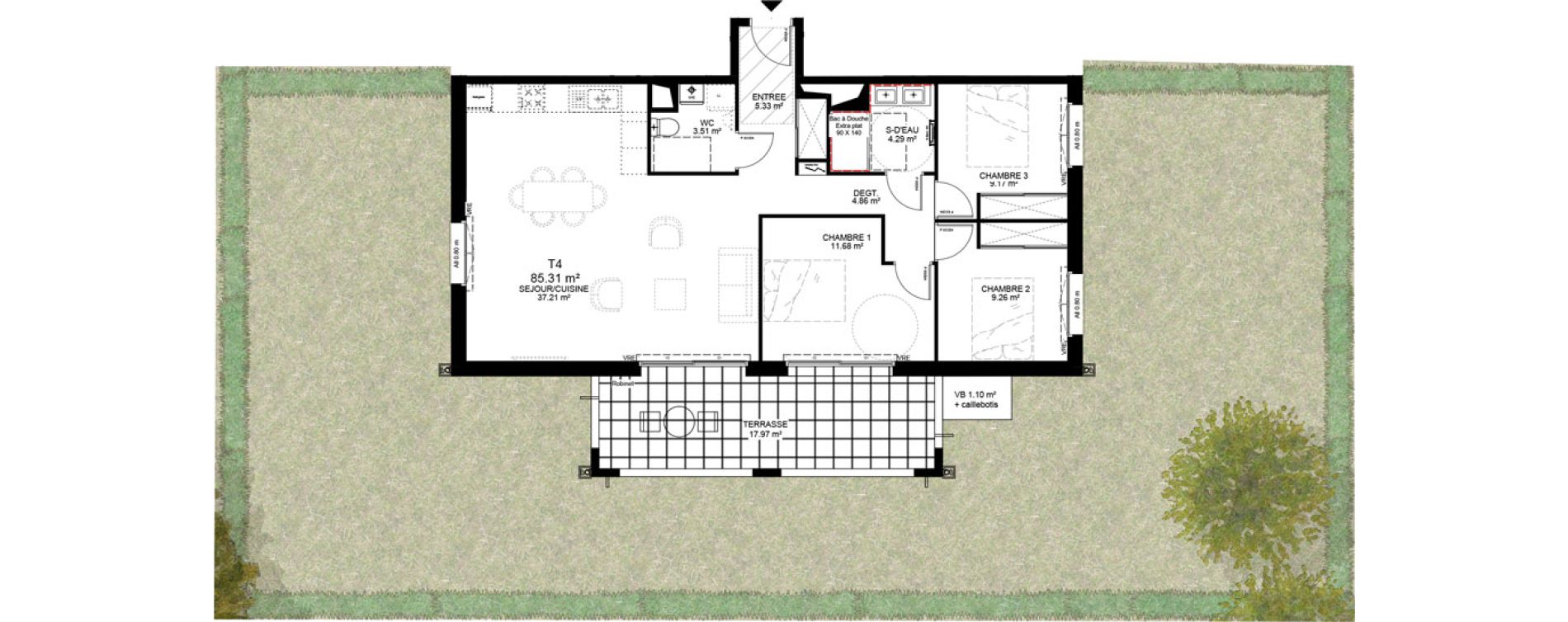 Appartement T4 de 85,31 m2 &agrave; Capbreton Centre