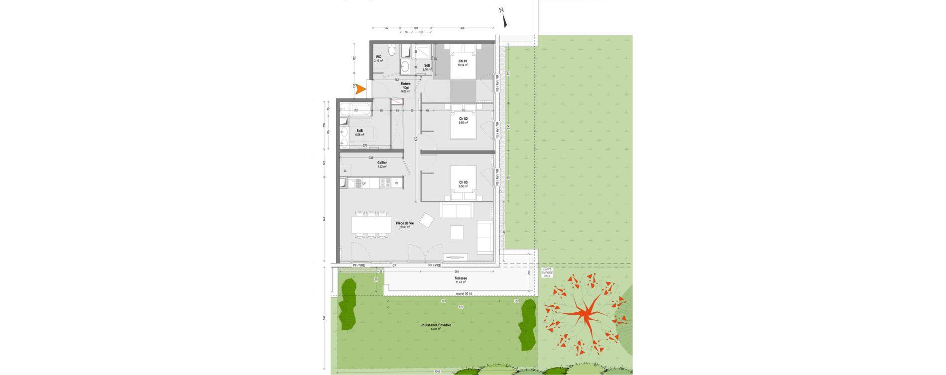 Appartement T4 de 84,57 m2 &agrave; Capbreton Centre