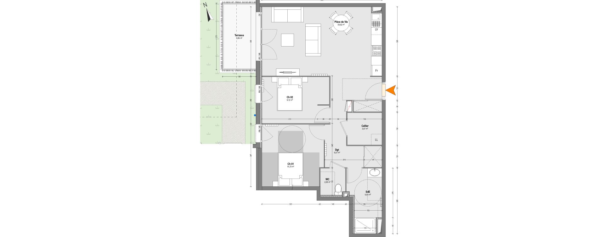 Appartement T3 de 69,77 m2 &agrave; Capbreton Centre