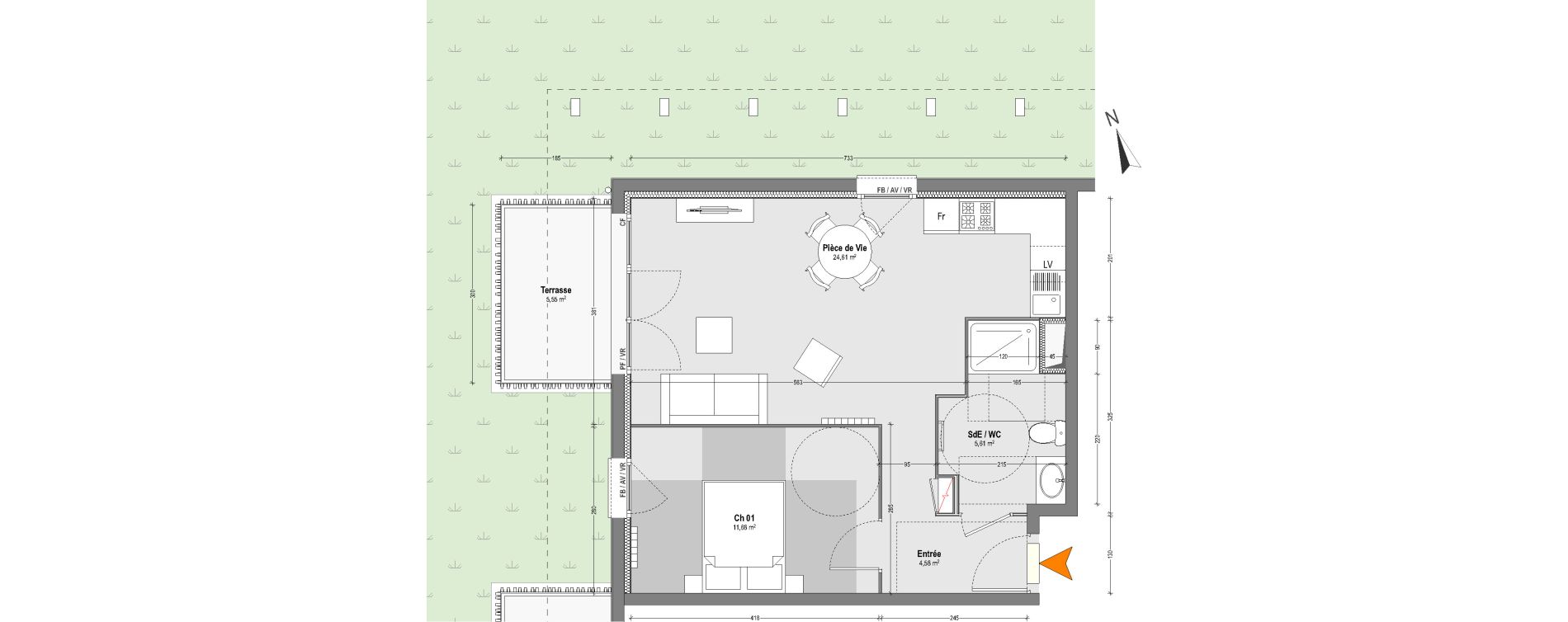 Appartement T2 de 46,48 m2 &agrave; Capbreton Centre
