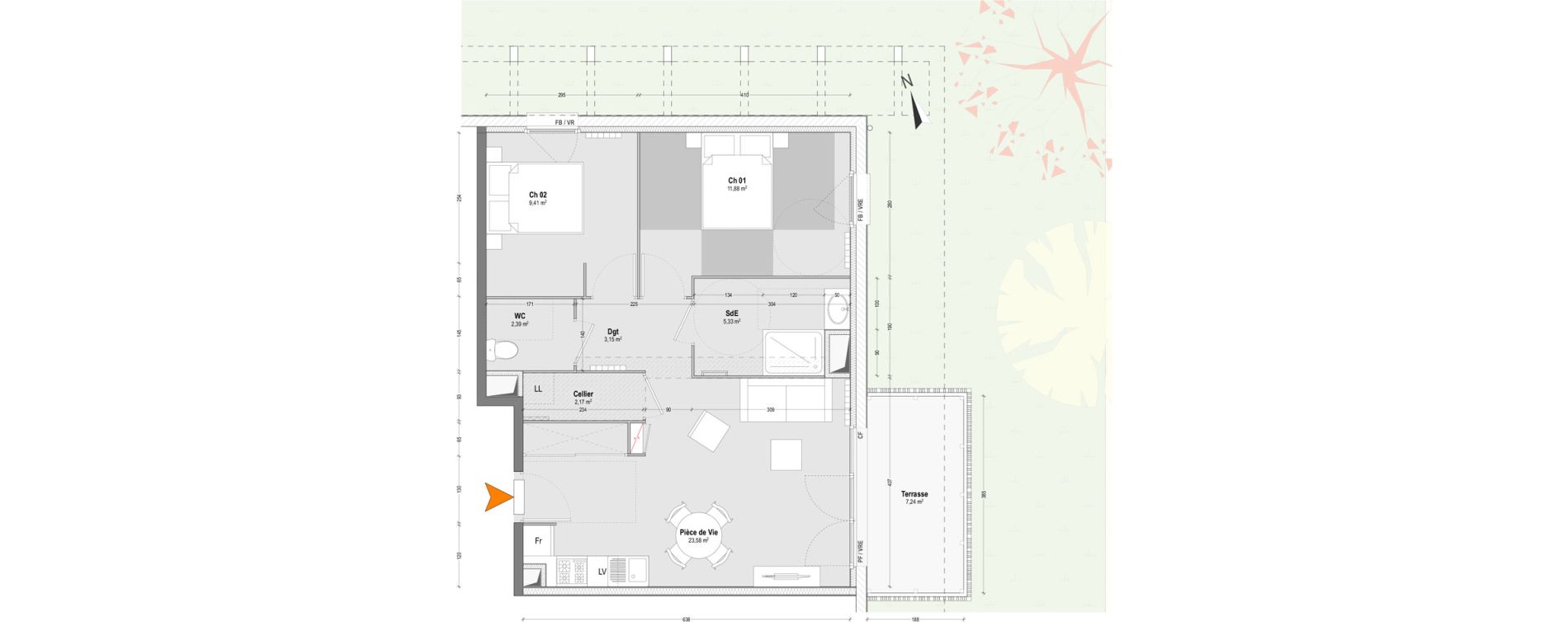 Appartement T3 de 57,91 m2 &agrave; Capbreton Centre