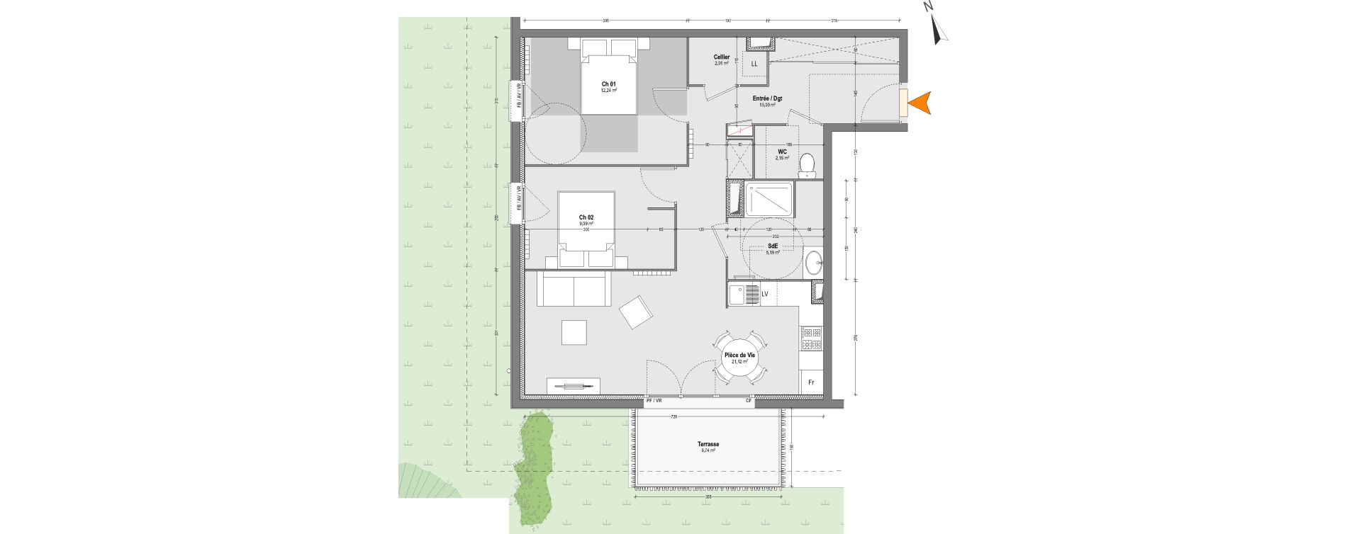 Appartement T3 de 64,83 m2 &agrave; Capbreton Centre