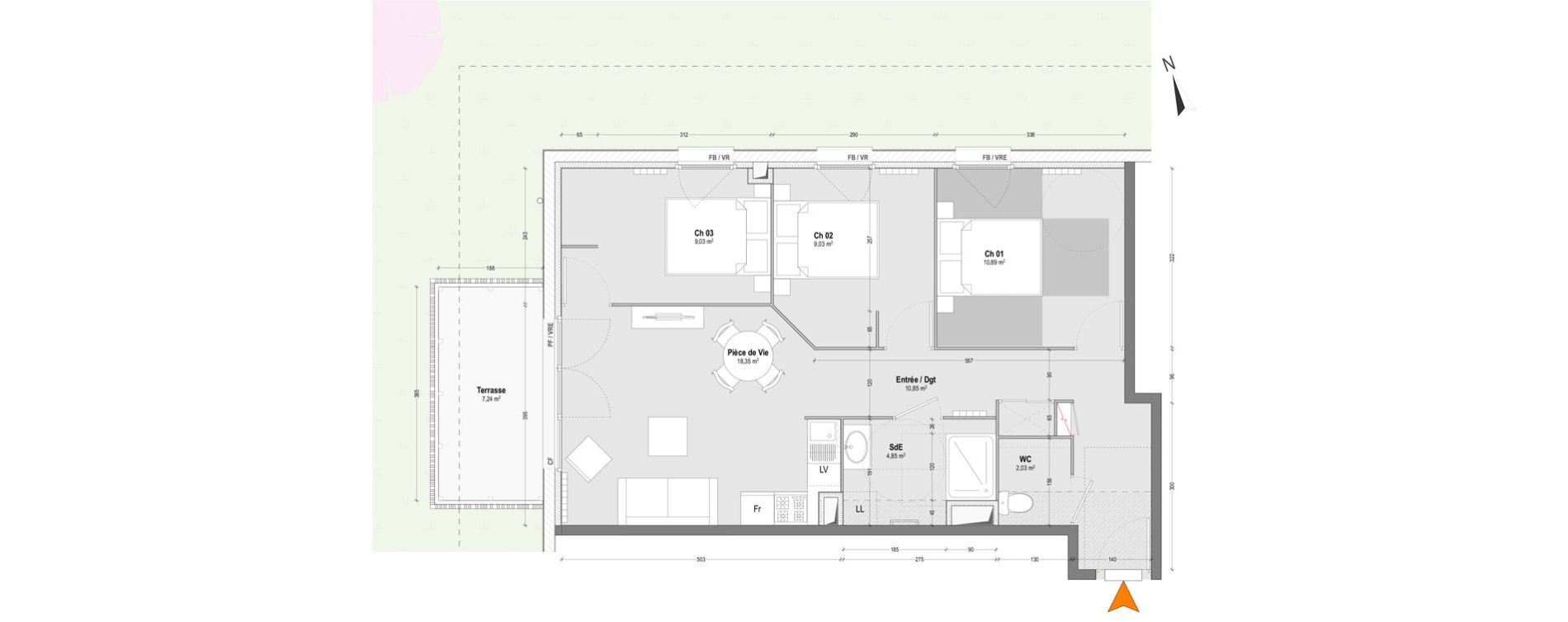 Appartement T4 de 65,03 m2 &agrave; Capbreton Centre