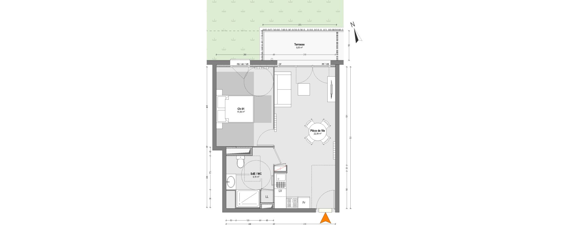 Appartement T2 de 40,15 m2 &agrave; Capbreton Centre