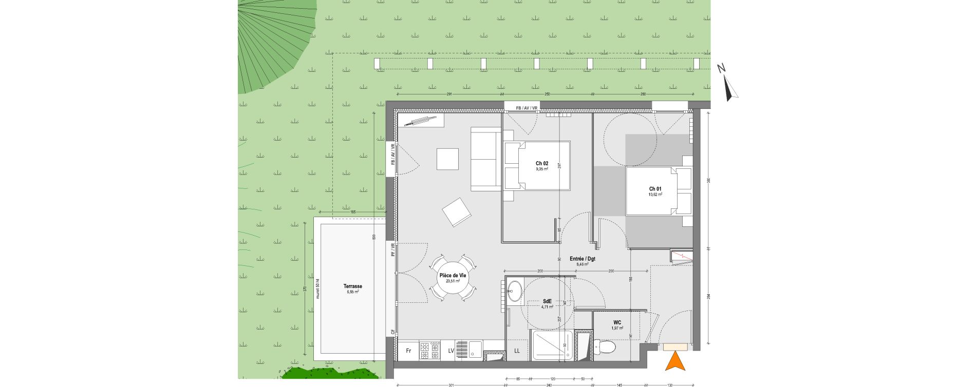 Appartement T3 de 55,32 m2 &agrave; Capbreton Centre