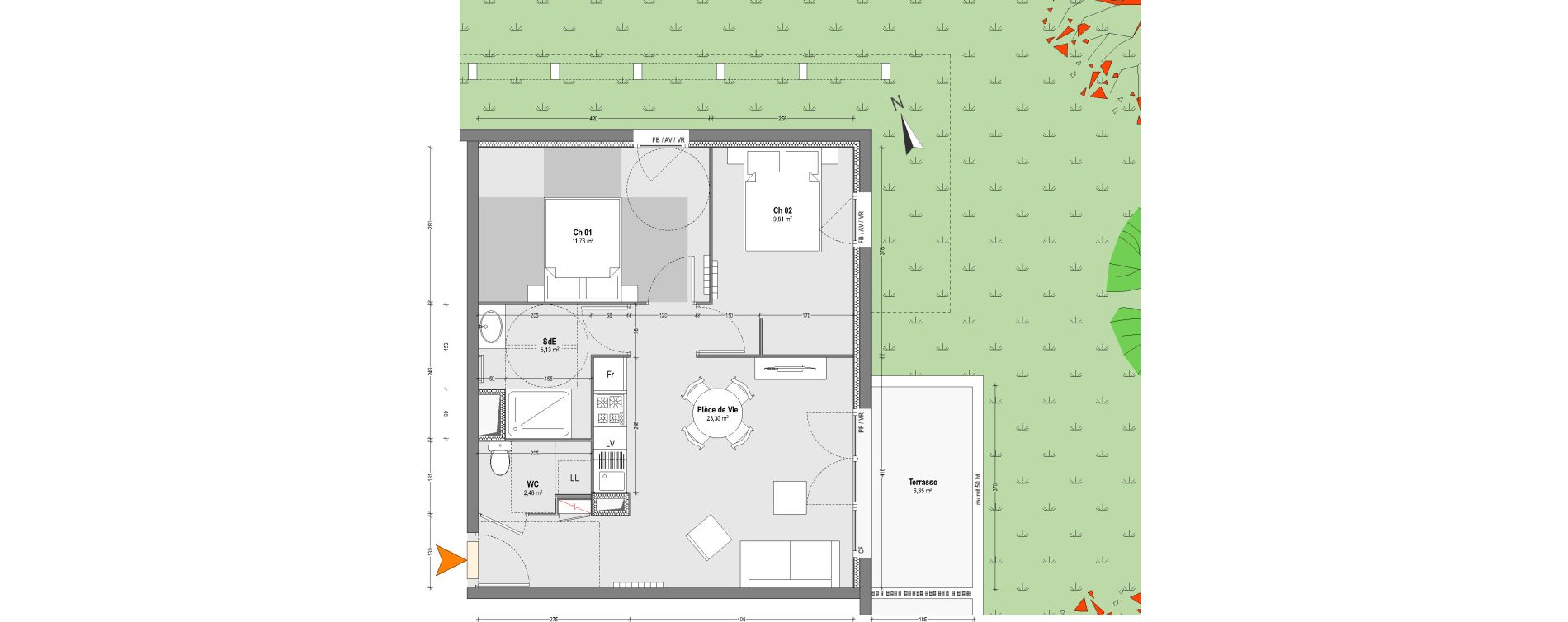 Appartement T3 de 52,46 m2 &agrave; Capbreton Centre