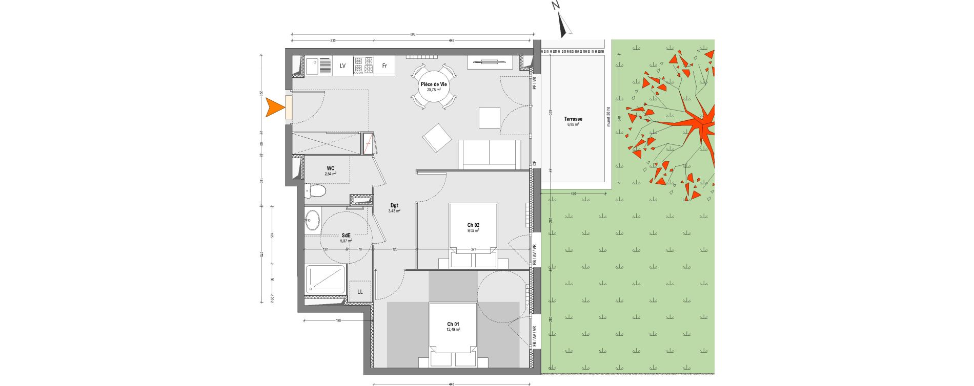 Appartement T3 de 53,33 m2 &agrave; Capbreton Centre
