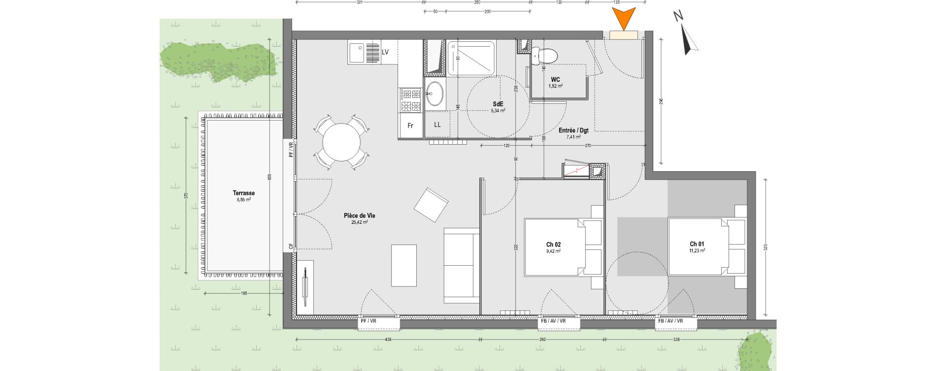 Appartement T3 de 60,64 m2 &agrave; Capbreton Centre