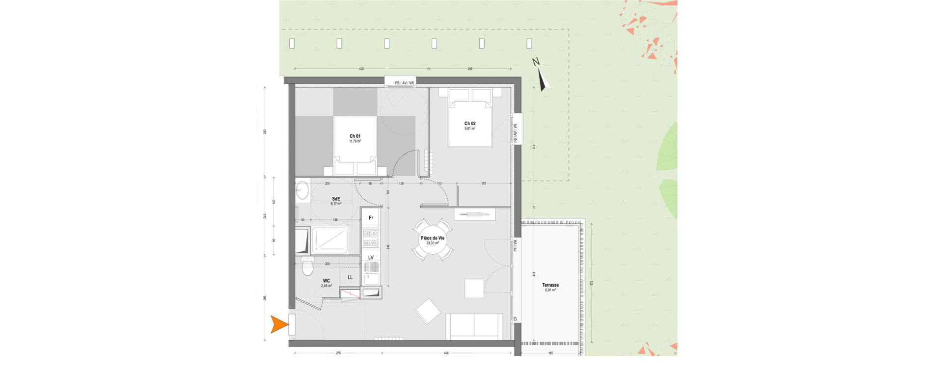 Appartement T3 de 52,46 m2 &agrave; Capbreton Centre