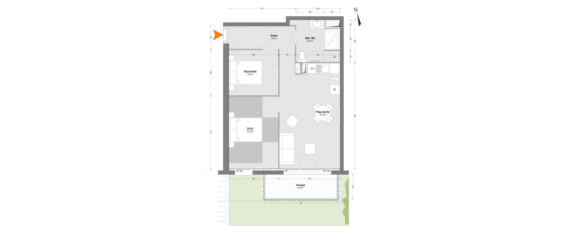 Appartement T2 de 50,07 m2 &agrave; Capbreton Centre