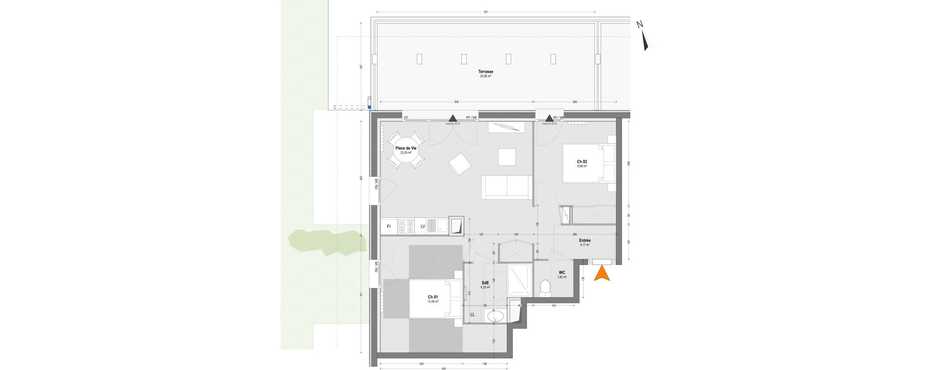 Appartement T3 de 56,65 m2 &agrave; Capbreton Centre