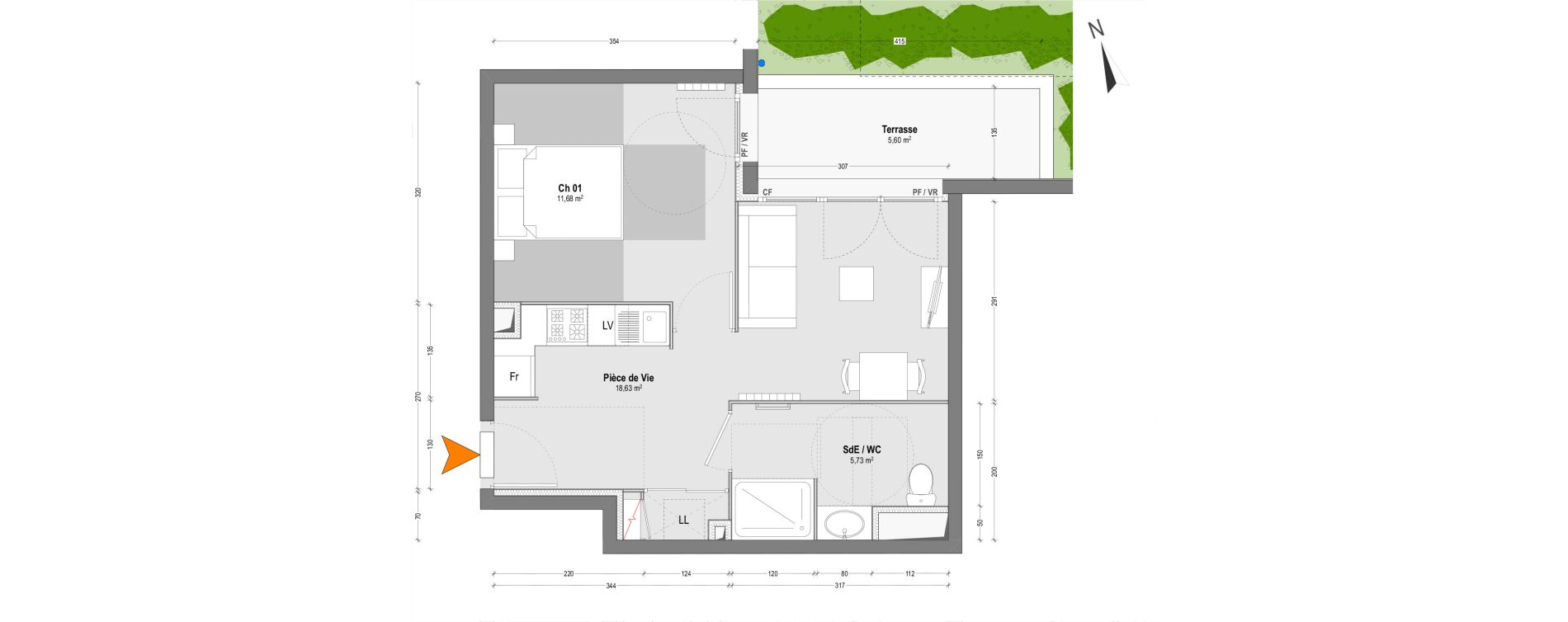 Appartement T2 de 36,04 m2 &agrave; Capbreton Centre