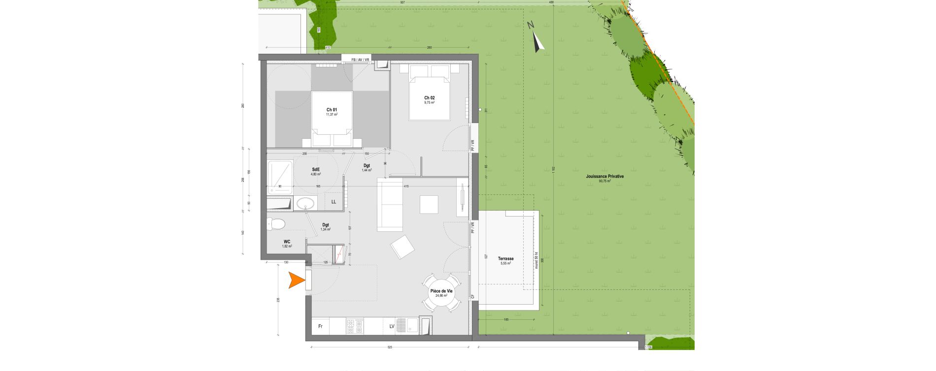 Appartement T3 de 55,18 m2 &agrave; Capbreton Centre